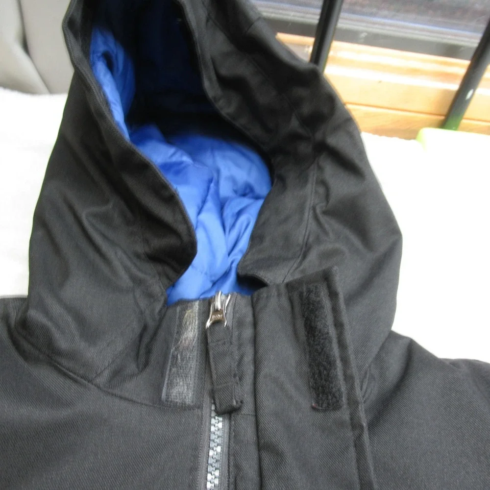Eddie‎ Bauer Down Jacket Kids Large 12 Black Weather Edge Hooded Insulated Parka